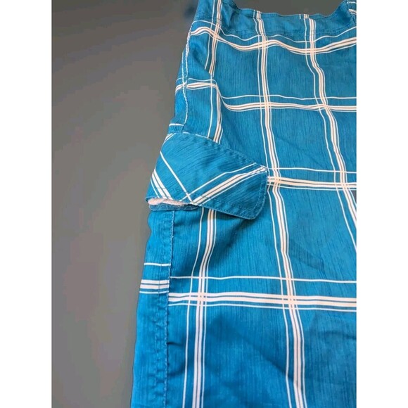 OP Men's Teal/White Checkered Swim Trunks Size XL 40-42 - Picture 3 of 6